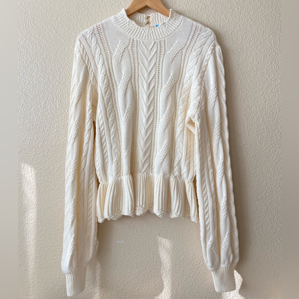 Draper James ivory cream knit sweater large